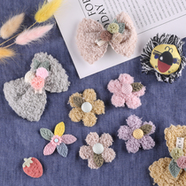Cute cartoon plush flower bow hairclip hair accessories handmade jewelry decoration DIY material