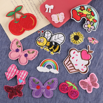 Cartoon fruit cherry cake embroidery badge stickers childrens clothing accessories shoes and hats decoration patch can be sewn Joker cloth stickers