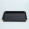 Rongshantang African rosewood inlaid copper corner solid wood rectangular tray size household kung fu tea set tea tray