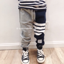 Quanma Home Japan Japan New Tide Pants Spring Autumn Individuality Parquet Children Sports Pants Buns Stomachers Pants Soft And Skin-friendly