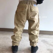 Spring Moms Family Day Ensemble Men And Womens Children Pockets Tooling Long Pants Two Color Casual Close-up Bunches Pants Children Campus Pants