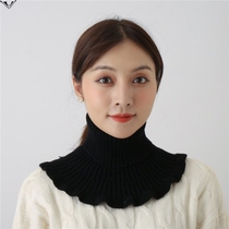 Knitted turtleneck adult womens universal false collar with sweater anti-tie neck warm pullover collar Autumn and winter dirty collar