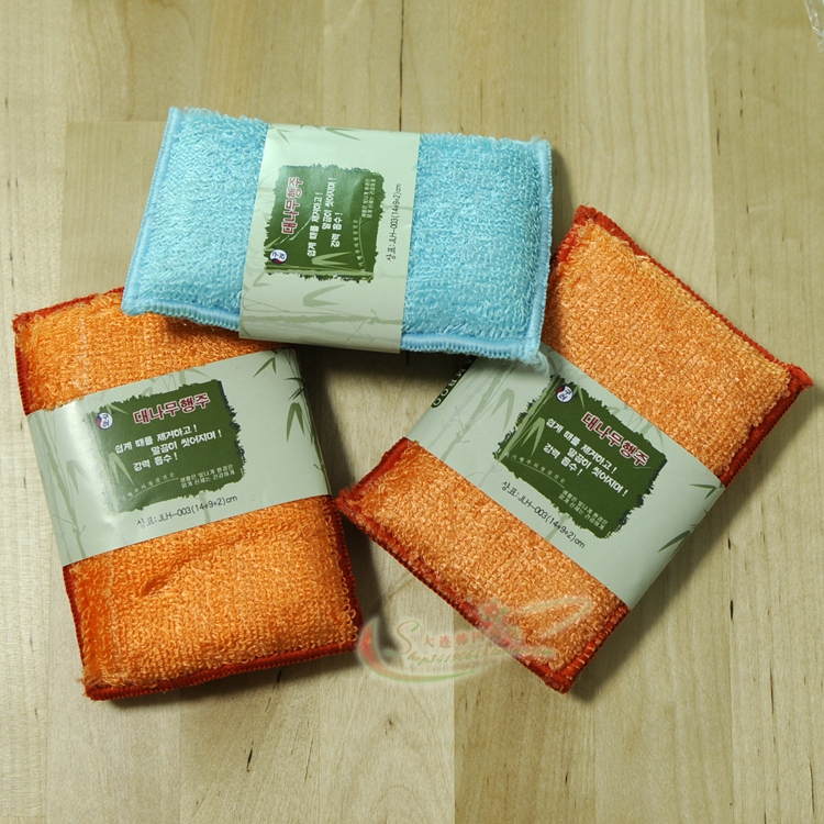 South Korea Imports Non Stick Oil Sponge Dishcloth Vigorously Goes Oil Stain Brush Bowl Clean Pan With Cutlery Bamboo Fiber Rag