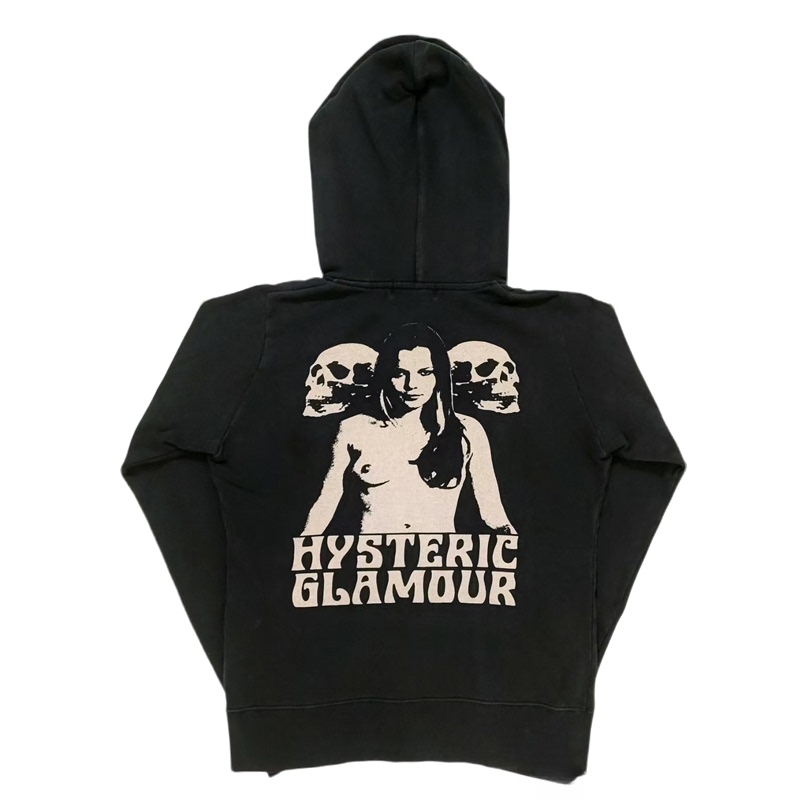 Hysteric Glamor Hysteric Visual Style Charm Skull Hoodie Girl Long-Sleeved Sweatshirt Hysteric Glamor Hysteric Visual Style Charm Skull Hoodie Girl Long-Sleeved Sweatshirt
