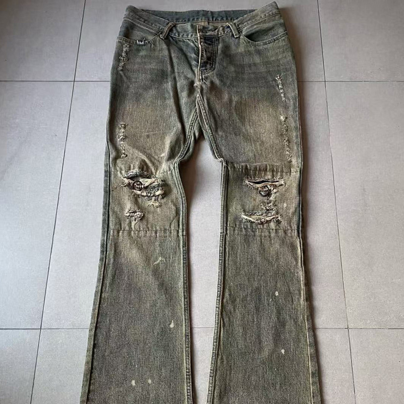 Ifsixwasnine Early Stage Distressed Hoop Ring Wash Vintage Denim Jeans Ifsixwasnine Early Stage Distressed Hoop Ring Wash Vintage Denim Jeans