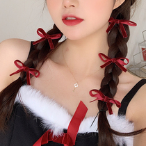 Japanese velvet bow hairpin u-shaped clip sweet meatball hair plug Cute girl pin jk headdress hair card