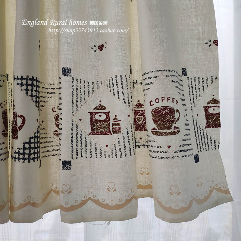 Foreign trade export cotton print semi-finished curtain 9.9 meters three flower curtain curtain curtain