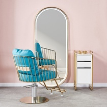 New modern barber shop mirror table fashion with lamp hair single-sided mirror salon special mirror hairdressing shop mirror table