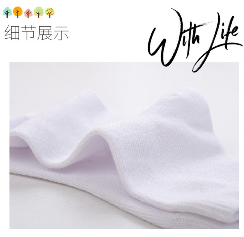 Bé trai trắng vớ cotton học sinh mẫu giáo trẻ em trở lại trường học vớ trắng Nữ sinh trong ống vớ trẻ em màu đen - Vớ thời trang trẻ em cao cấp