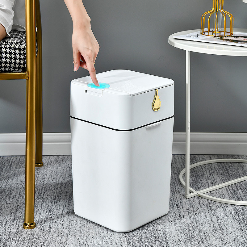 Large trash can with lid Home living room bedroom light luxury modern simple large capacity high value toilet makeup room