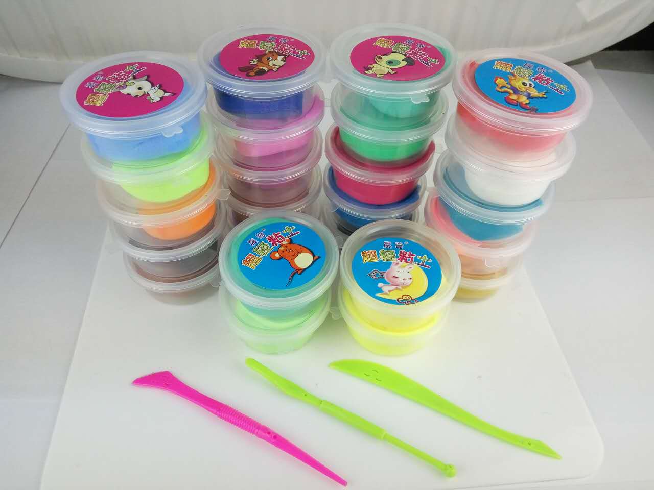 12 màu 24 màu siêu ánh sáng đất sét sáng tạo bùn tuyết tinh thể plasticine bộ không gian trẻ em đất sét mềm bảo vệ môi trường bùn màu shop đồ chơi trẻ em