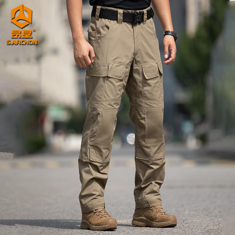Spring and Autumn Tactical Cargo Pants for Men, Scratch-Resistant and Wear-Resistant Assault Pants, Second-Generation Waterproof Outdoor Cycling and Mountaineering Military Combat Pants