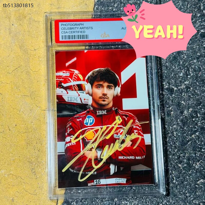 F1 Ferrari Leclerc Merchandise Autographed Photo Official Authentic Replica Card Birthday Gift Collection