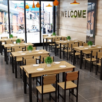 Fast table economy snack bar table canteen breakfast commercial Round Table restaurant dining table and chair combination