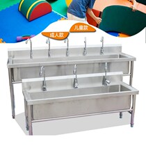 Single Groove Kindergarten Hotel With Bracket Home Canteen Sink Wash Basin Stainless Steel School Pool Kitchen Double Trough