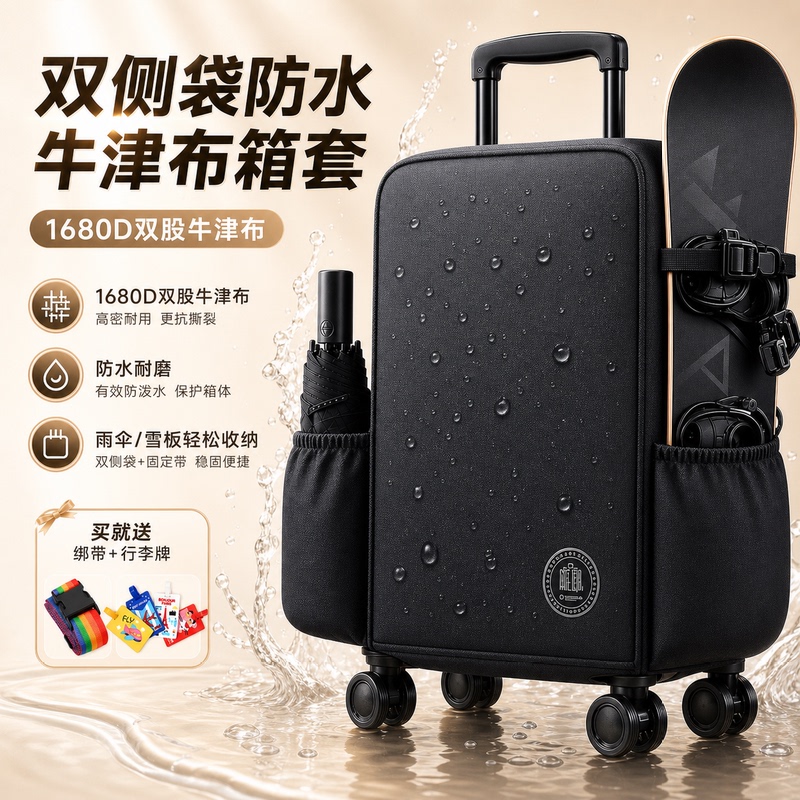 Suitable for Samsonite Rimowa Double-Sided Pocket Oxford Cloth Suitcase Cover, Waterproof 20/24/ 28inch Thickened and Wear-Resistant