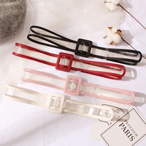 Belt women Net red same women full transparent jeans belt thin fashion ins Wind Joker trend decorative skirt