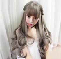 Wig Female long hair curly hair net red big wave natural wig set full head simulation clothing fake model belt