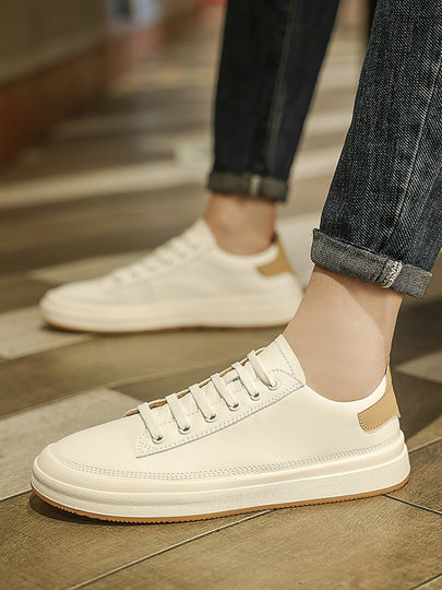 White shoes for men 2026 new spring shoes popular white casual trendy men's versatile soft sole shoes for men
