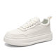 Clean and simple white shoes Korean style low-cut sneakers spring and autumn men's shoes 2026 new thick soles and heightening fashion casual shoes