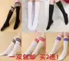 Long tube striped knee creative mid-tube socks men's socks summer little girl white fashion stockings Wild school