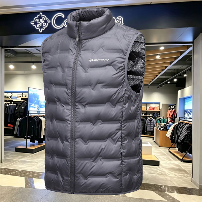 Colombian Couple Style down Vest Autumn and Winter White Duck down Stand Collar Warm and Breathable Graphene Outdoor Mountaineering Jacket for Men
