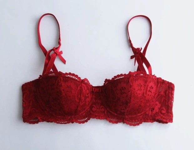 Mới gợi cảm châu Âu và Mỹ ren cotton cup nửa cup bra đặt đồ lót cuộc sống đỏ đen trắng