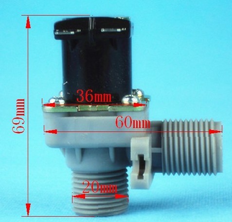 Plastic solenoid valve 4 sub-angle outer wire normal closed water solenoid valve 220v24v12v joint quality solid pat