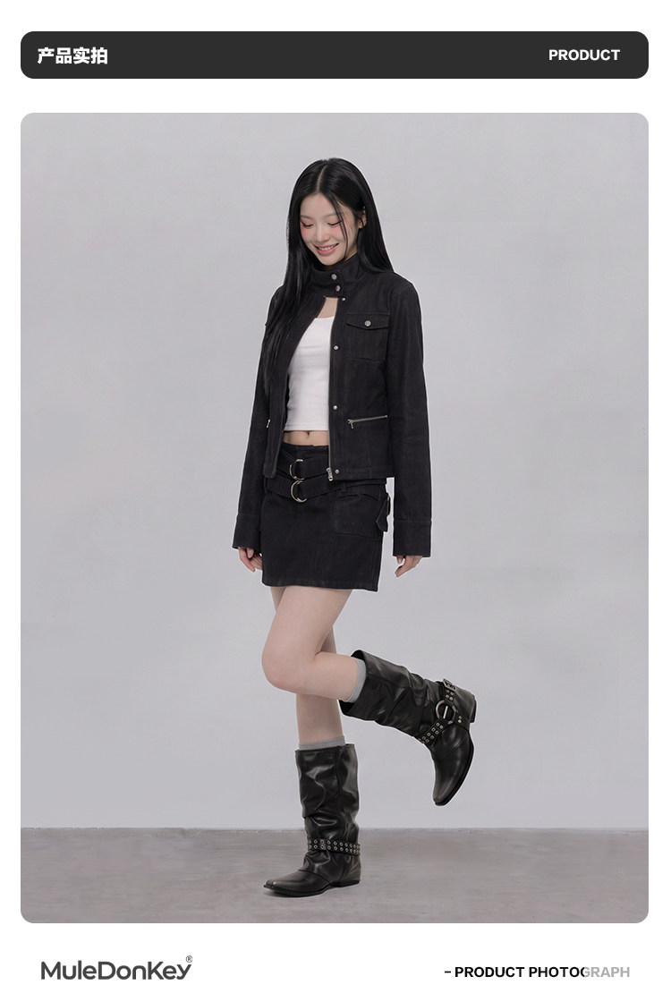 Mule Donkey PU Pointed-Toe Mid-Calf Boot