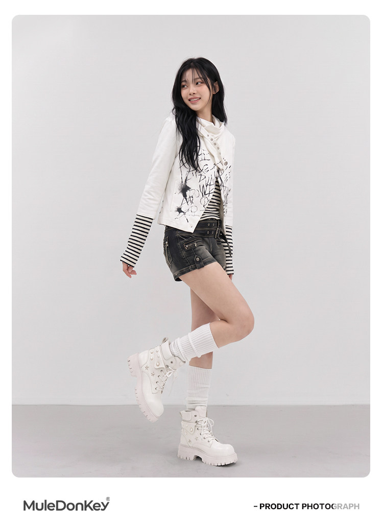 Mule Donkey Lace-Up Platform Martin Boot