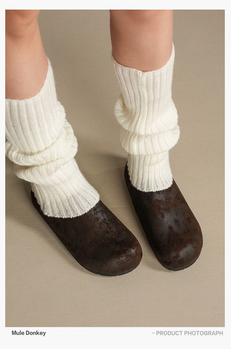 Mule Donkey Suede Closed-Toe Thick-Sole Mule
