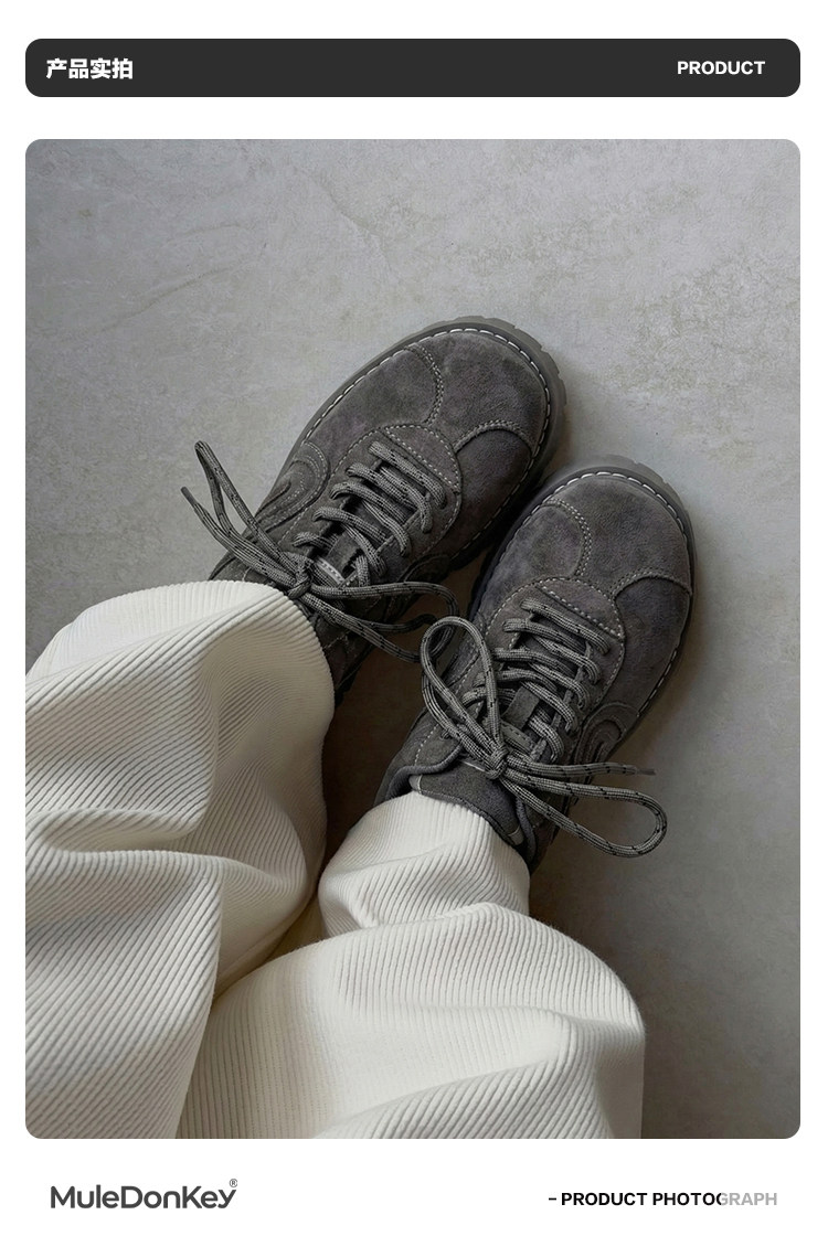 Mule Donkey Gray Suede Platform Derby