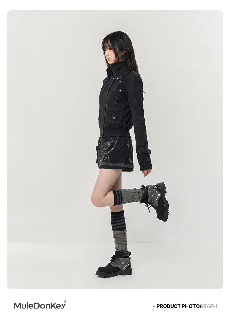 Mule Donkey Retro Lace-Up Platform Martin Boot