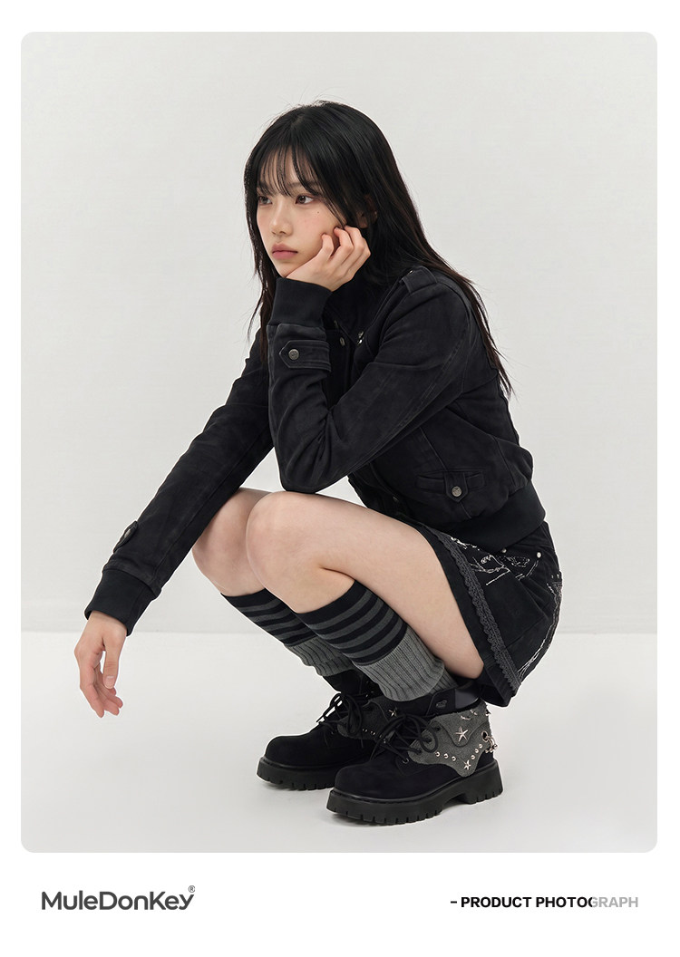 Mule Donkey Retro Lace-Up Platform Martin Boot