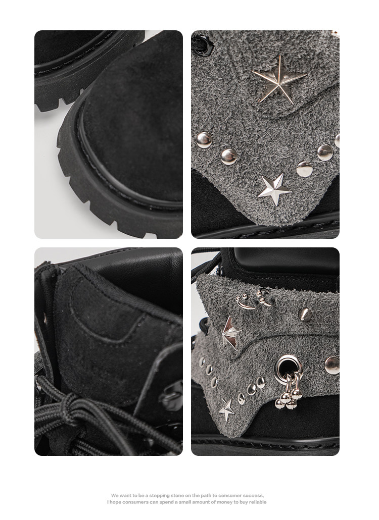 Mule Donkey Retro Lace-Up Platform Martin Boot