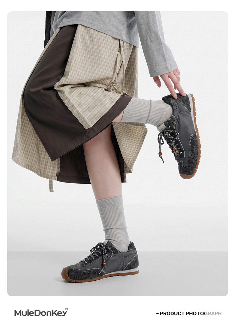 Mule Donkey Color-Block Lace-Up Gump Sneaker