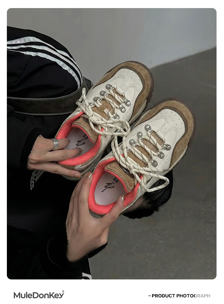 Mule Donkey Chunky Lace-Up Trail Sneaker