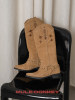 Donkey Donkey Eight-pointed Star Western Boots Women's Autumn and Winter V-mouth Pointed Knight Boots Retro Embroidered Mid-calf Boots