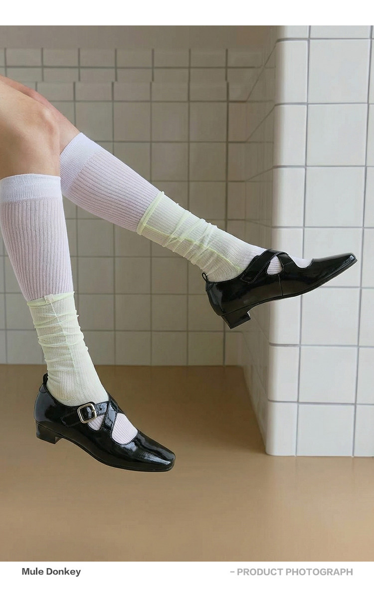 Mule Donkey Patent Leather Square-Toe Mary Jane