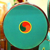 Tibetan broken Dharma drum Tibetan supplies Tantric instruments tambourine wood color diameter 30cm Tibetan drum