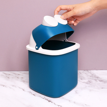 Desktop Table Mini small trash can storage bucket cute girl bedroom bedside small paper basket household with lid