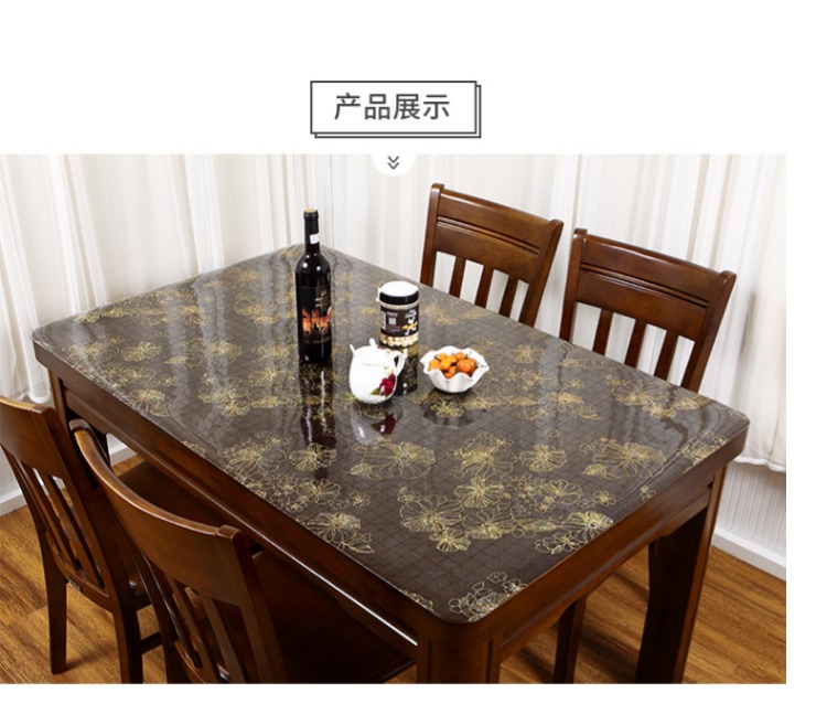 Mềm miếng đệm nhựa thủy tinh cách nhiệt bàn ăn pvc tấm chống thấm nước vải pha lê châu Âu dầu nóng dùng một lần - Khăn trải bàn khăn trải bàn đen