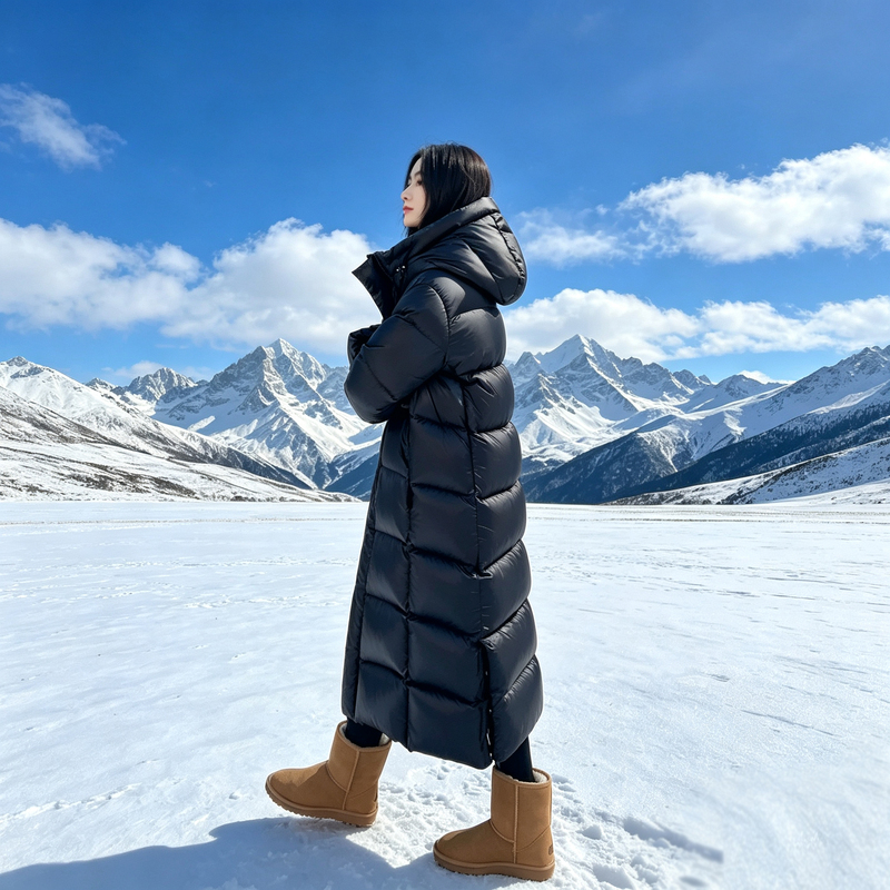 Northeastern Harbin -40 Degree Outdoor Extreme Cold Goose down Jacket for Women, Long Over-The-Knee Thick Warm Coat Northeastern Harbin -40 Degree Outdoor Extreme Cold Goose down Jacket for Women, Long Over-The-Knee Thick Warm Coat