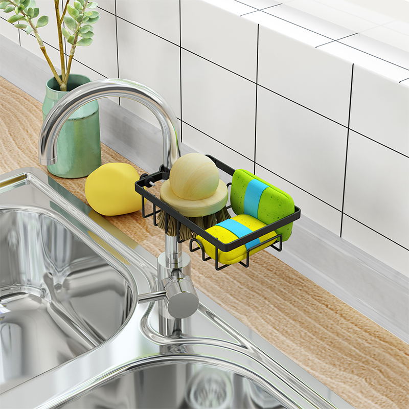 Kitchen Faucets Racks Wash Dishes Wash Vegetable Pool Sink Racks Drain Basket Sponge Brushed Baggy Cloth containing shelf