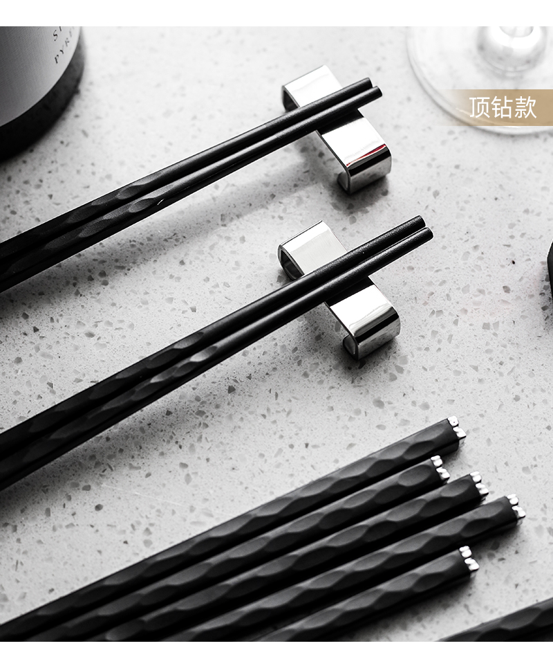 Tao soft Nordic ins domestic high - grade alloy chopsticks long Japanese high - temperature pointed mouldproof tide environmental protection chopsticks