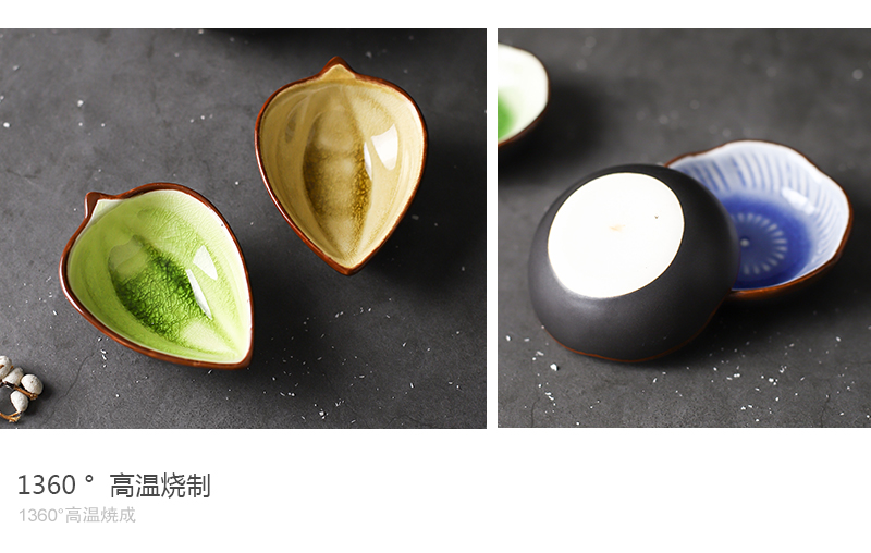 Tao soft creative kitchen multipurpose seasoning leaves small ceramic plate plate crack glaze sauce vinegar garlic sauce dish