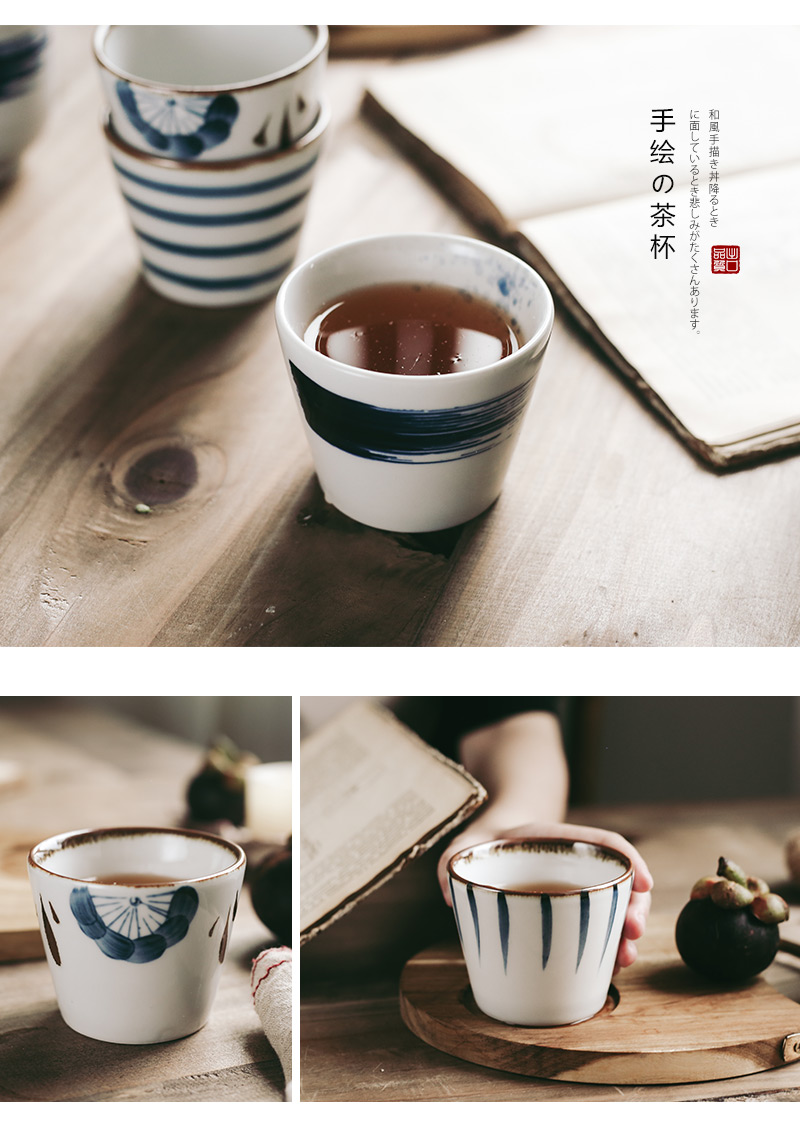 Tao soft vintage single Japanese hand - made ceramic cups tea cup of creative household contracted tea cups, sample tea cup