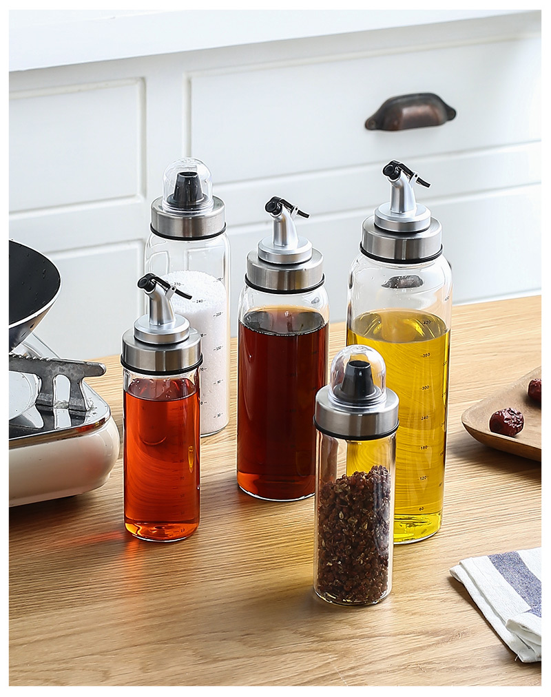 Tao soft creative heat - resistant glass oil pot seasoning bottle seasoning bottle pressure drip tight fragrant oil can soy sauce pot of large size