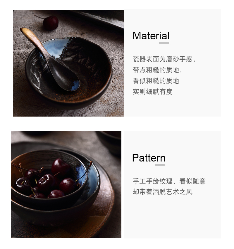 Tao soft free collocation with Japanese creative move under the glaze up ceramic pottery dishes utensils cup dish spoons