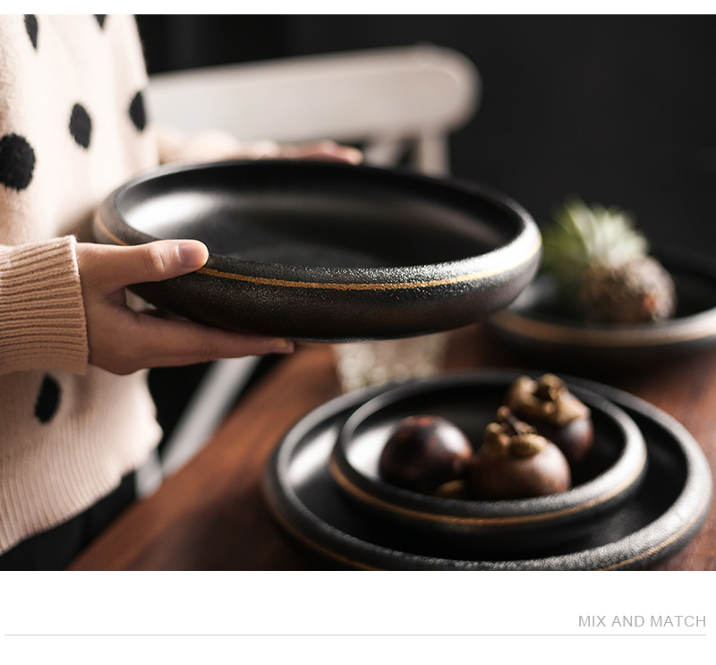 Tao soft European paint rice bowls old eat bowl dish plate deep Japanese plate fantastic soup disk plate